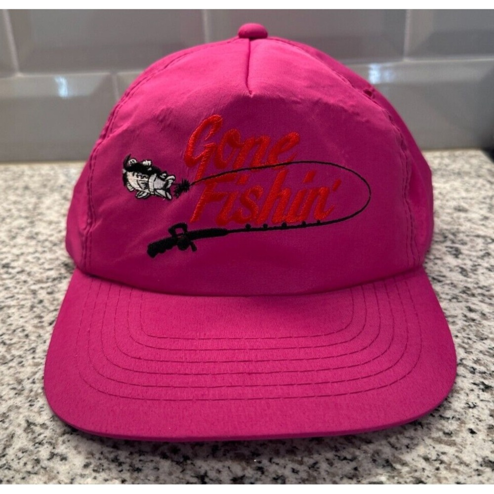 Vintage Gone‎ Fishing Hat Cap Snapback Outdoors Fisherman YR Headwear 90s